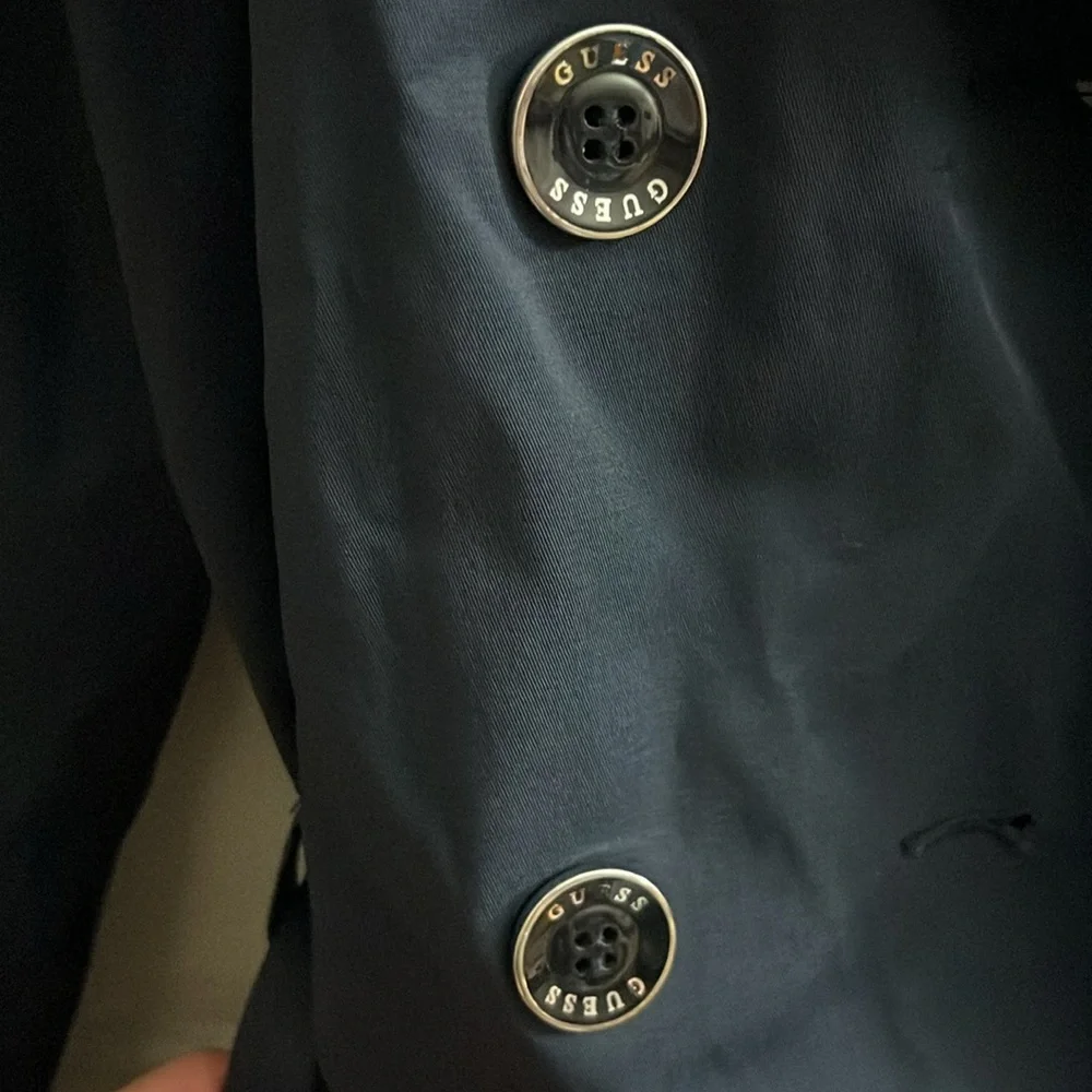 GUESS Women's Navy Trench Coat - Picture 7 of 7
